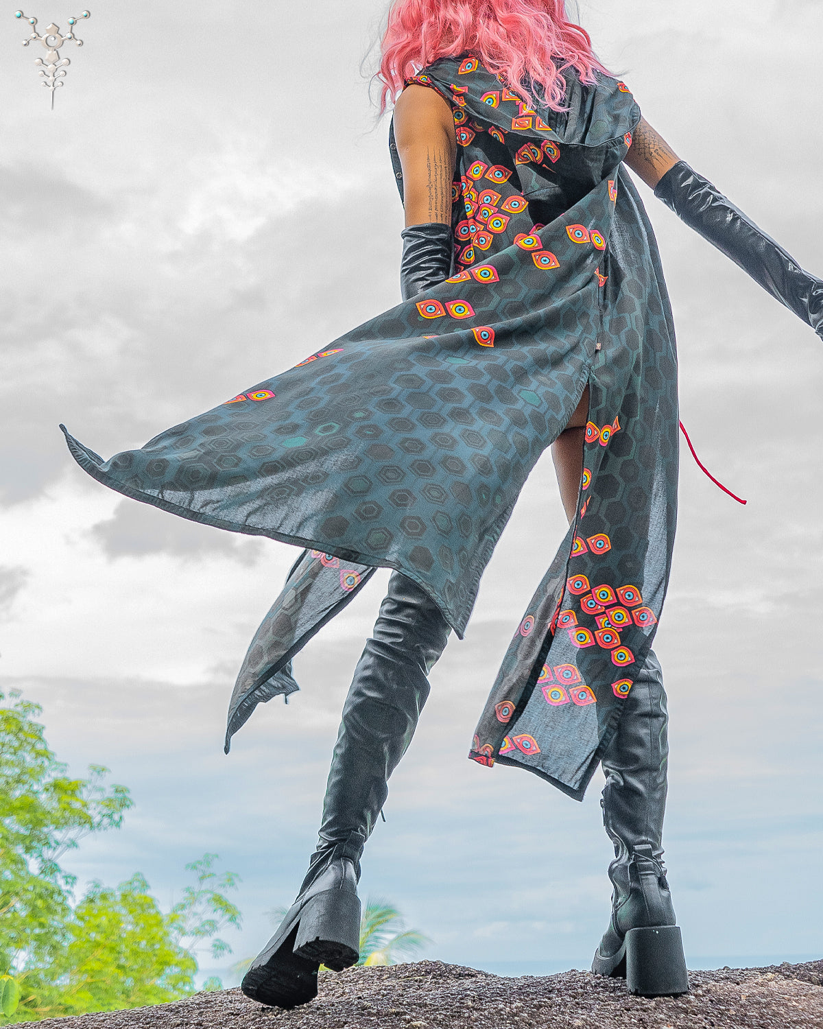 Hooded Long Dress Woman / Viscose - SEXTIESEYEZES