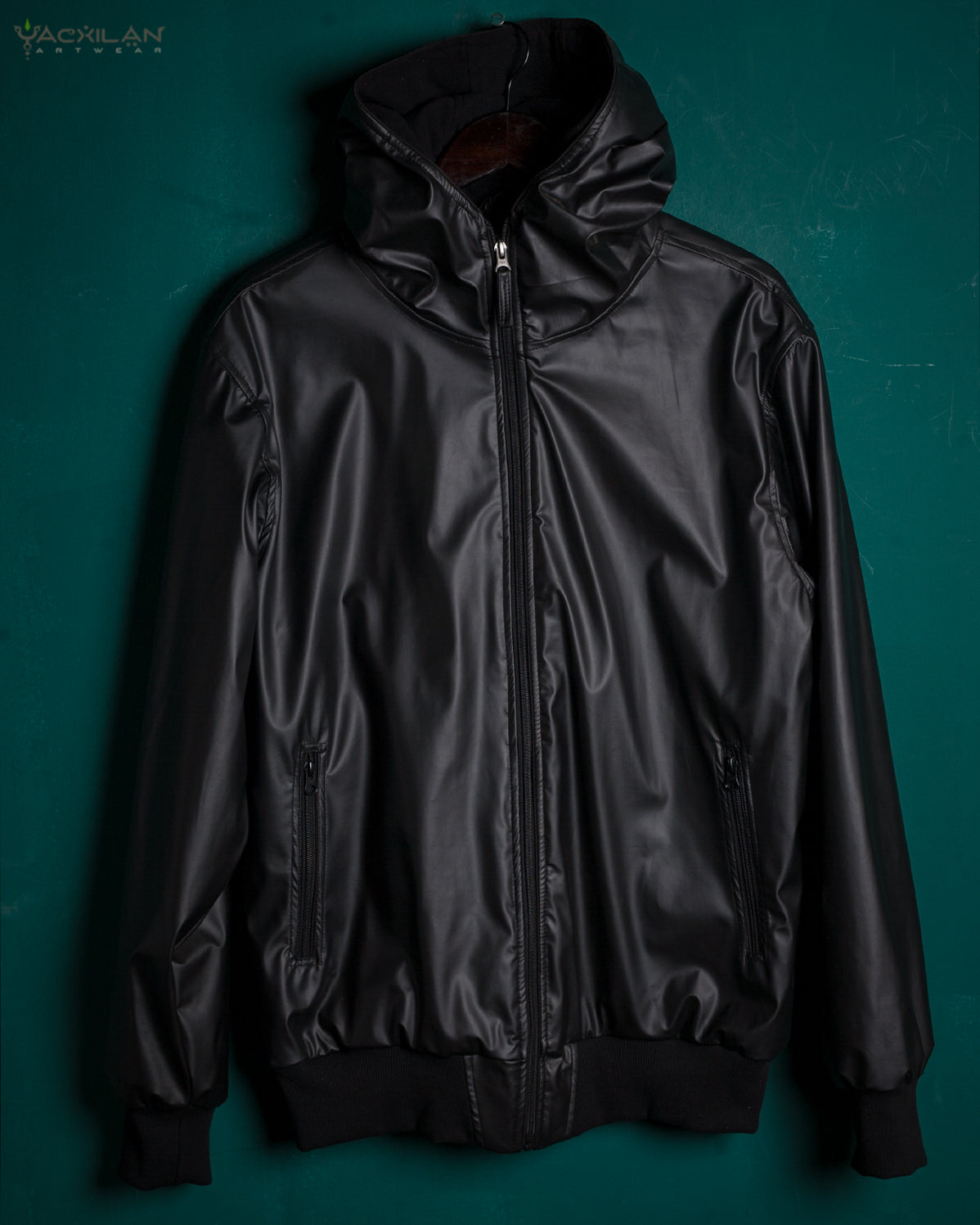 Hoodie Men / PU waterproof  - BLACK RAIN Yacxilan Artwear