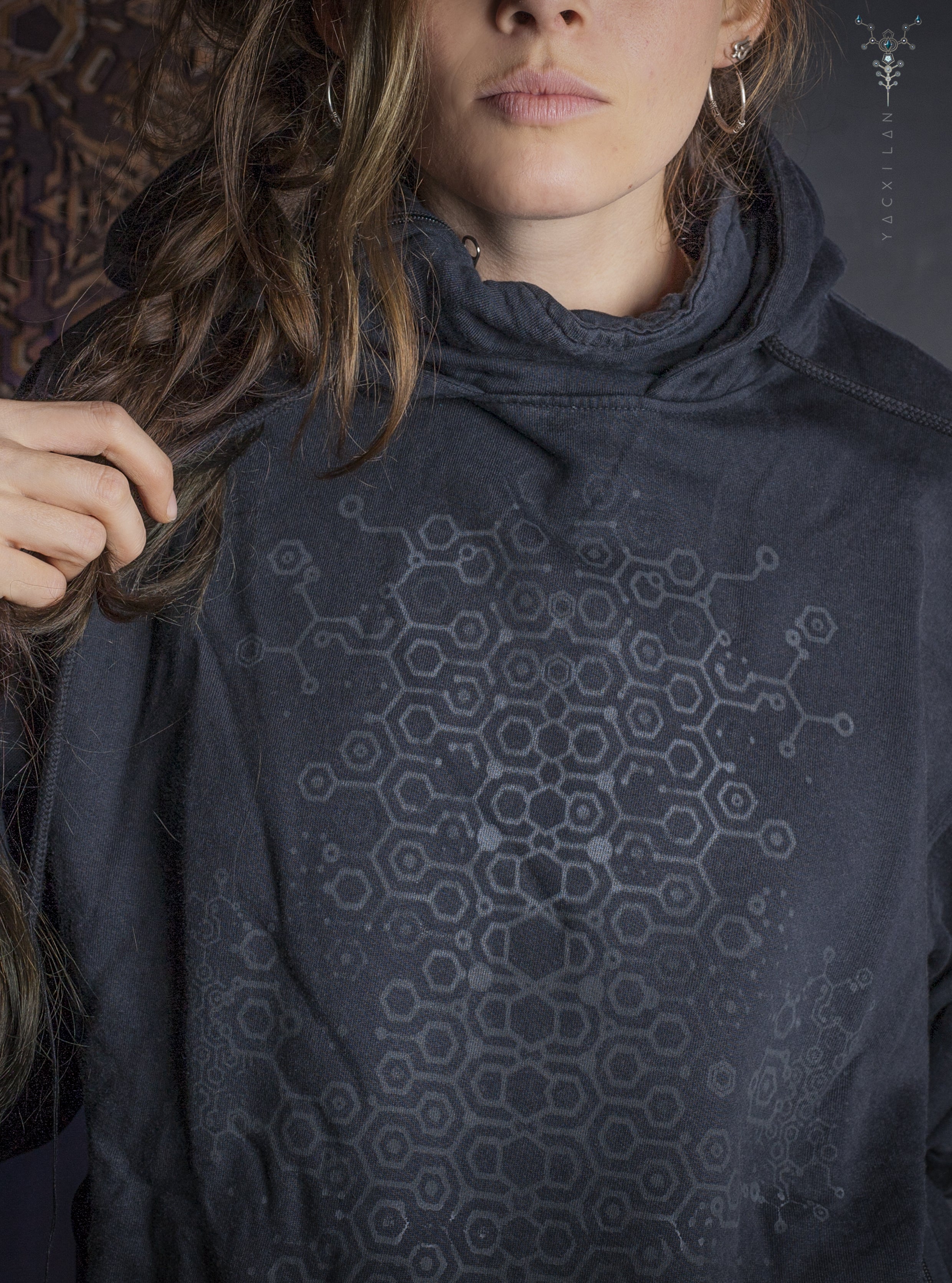 Hoodie Pullover / Cotton Fleece - Black KAMBOZII