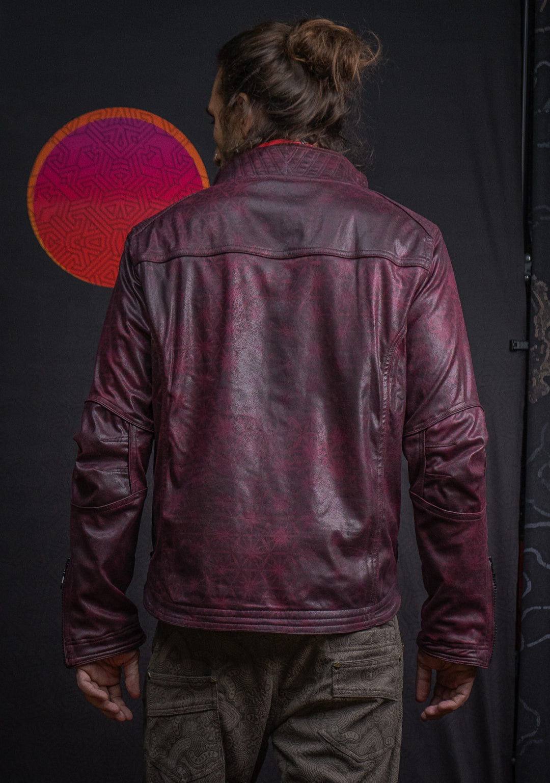 Jacket Men ALIEN / Fake Leather - Redwine SUNSHINE