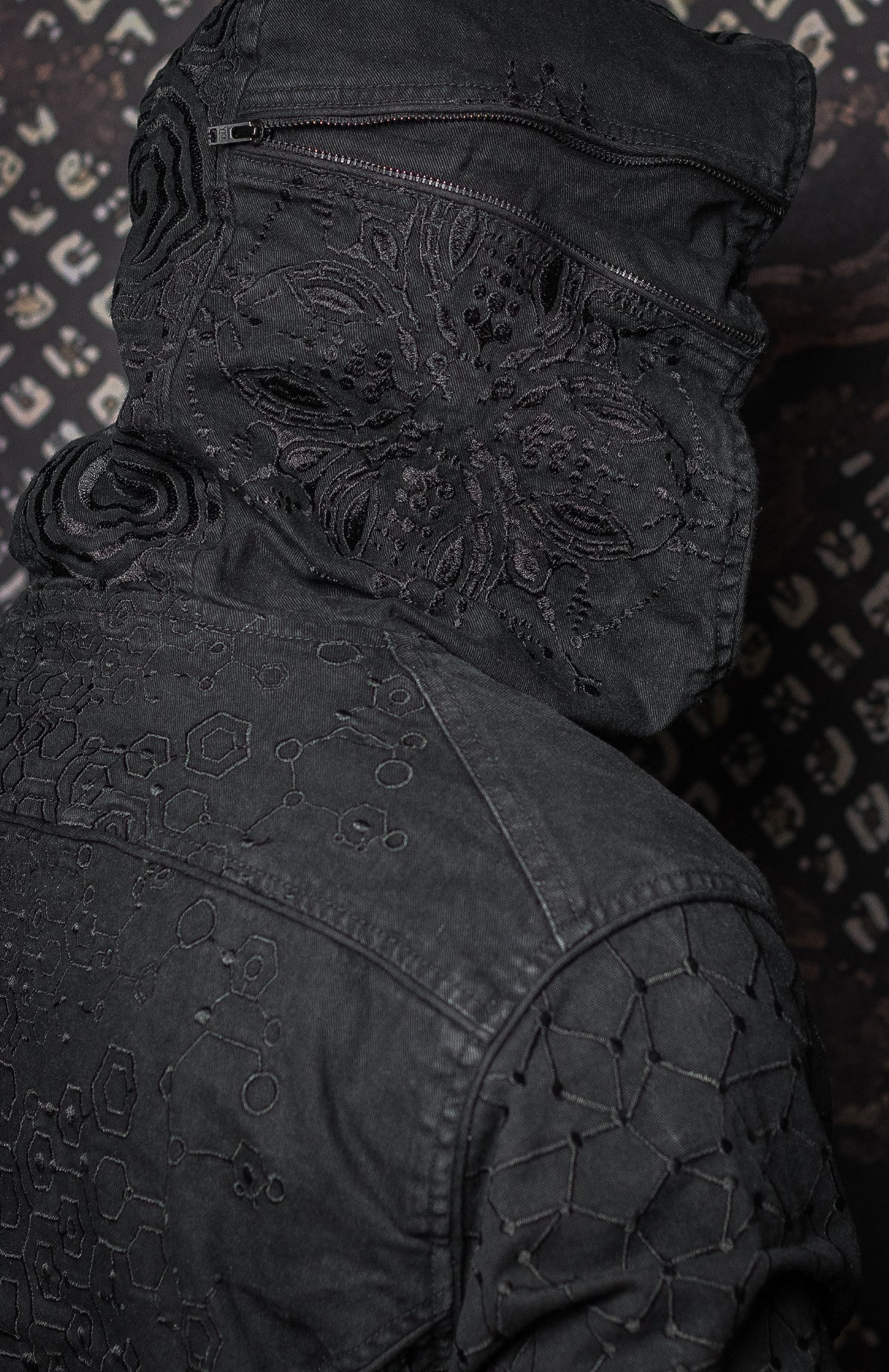 Jacket Men / Denim Stretchy Digital Embroidery Stonewashed - KAMBOZII PENTA