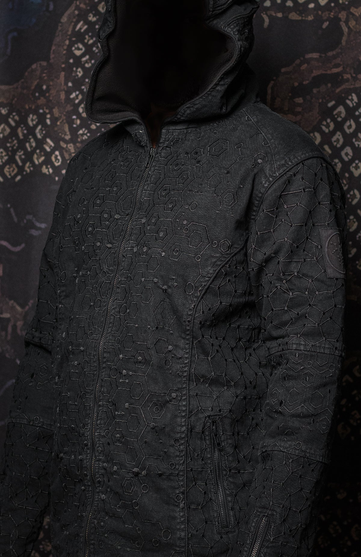 Jacket Men / Denim Digital Embroidery - Black KAMBOZII PENTA