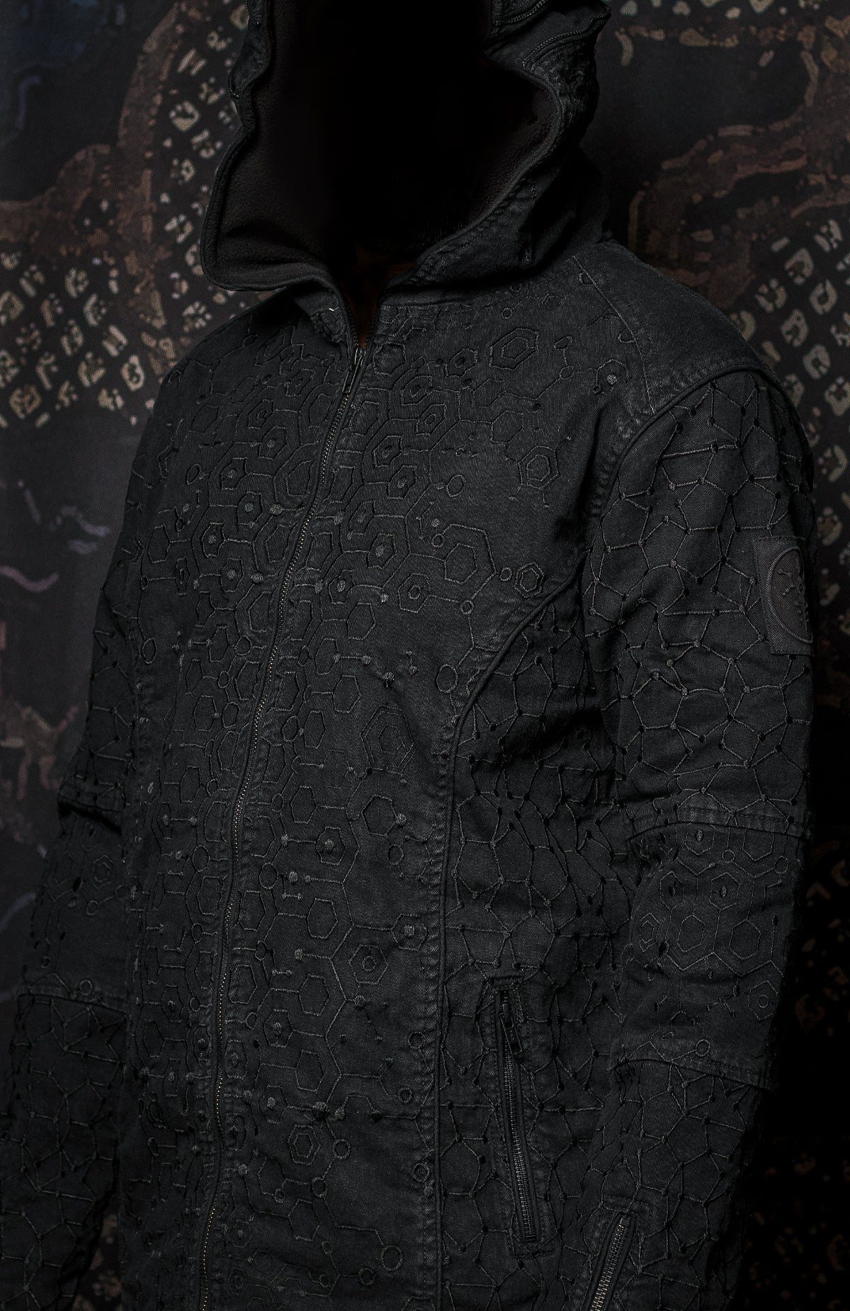 Jacket / Denim Stretchy Digital Embroidery Stonewashed - KAMBOZII PENTA