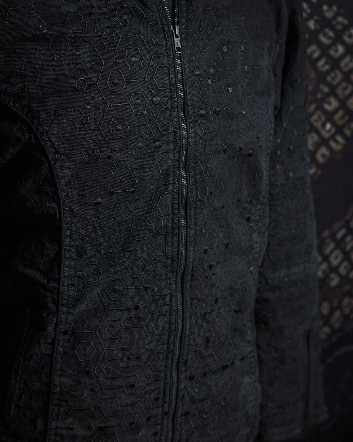Jacket / Denim Stretchy Laser Print Digital Embroidery Stonewashed - DRAGONS KAMBOZII PENTA