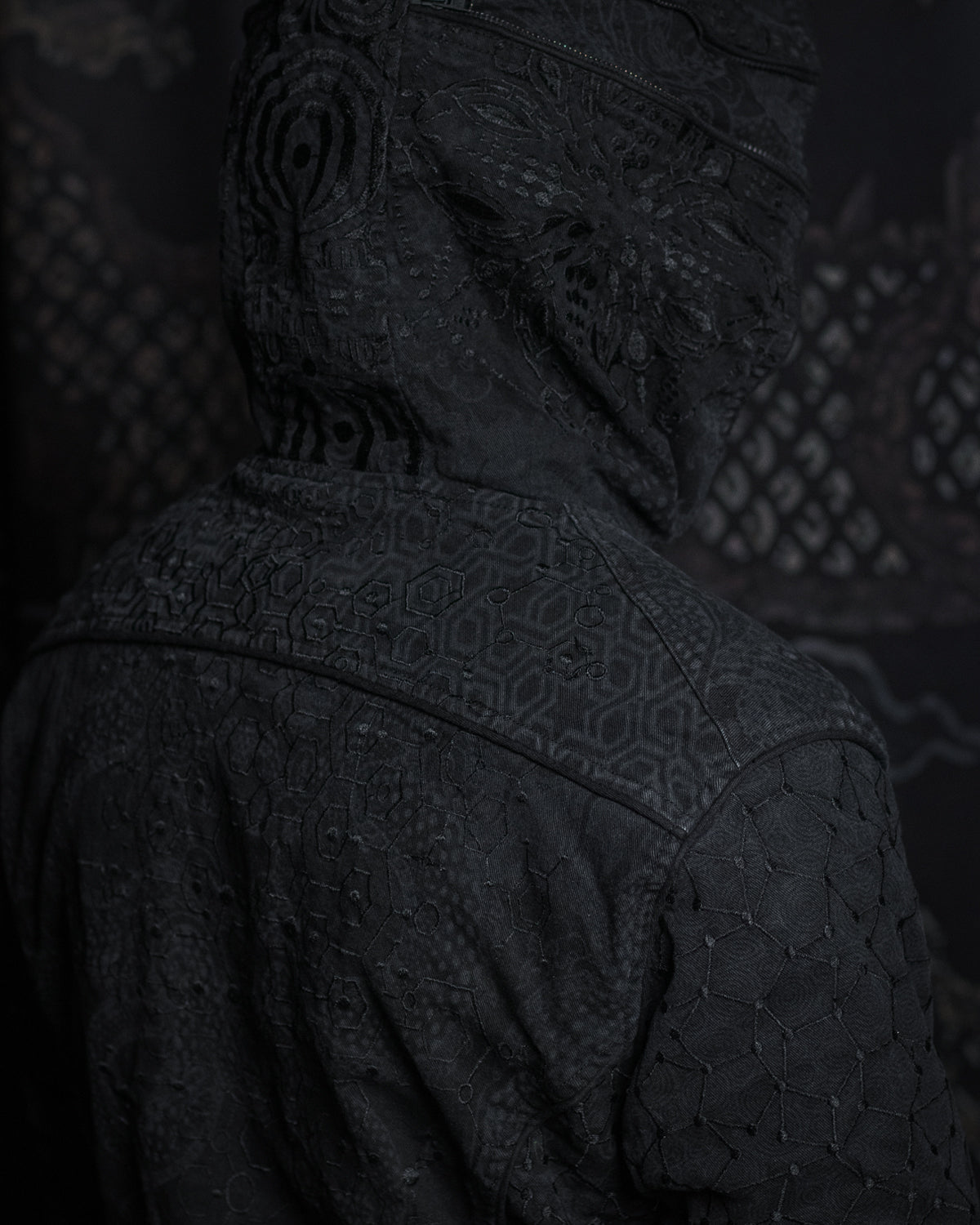 Jacket / Denim Stretchy Laser Print Digital Embroidery Stonewashed - DRAGONS KAMBOZII PENTA