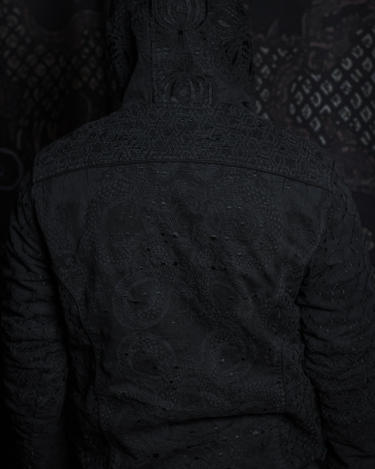 Jacket / Denim Stretchy Laser Print Digital Embroidery Stonewashed - DRAGONS KAMBOZII PENTA