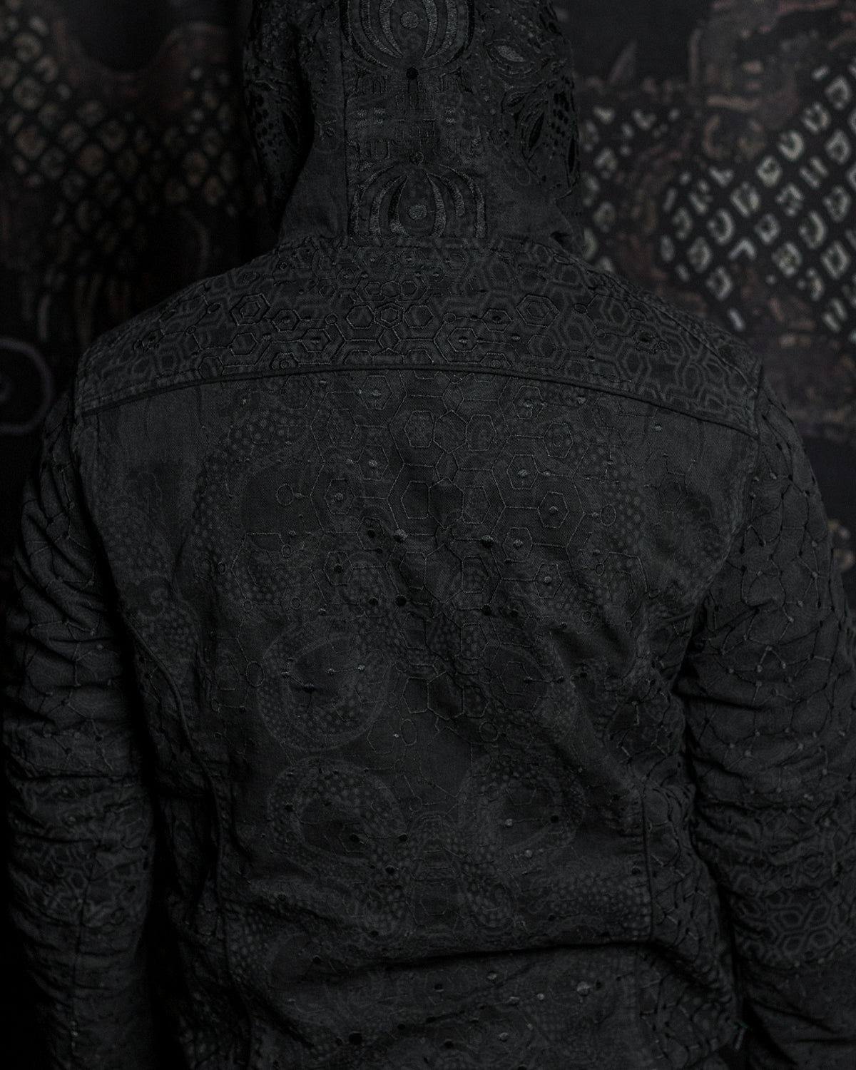 Jacket / Denim Stretchy Laser Print Digital Embroidery Stonewashed - DRAGONS KAMBOZII PENTA
