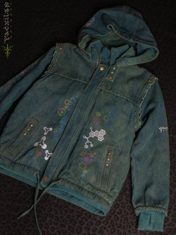 Jacket Men / HEMP TWILL Veg Dye Veg Print - Greendigo IKARO floc