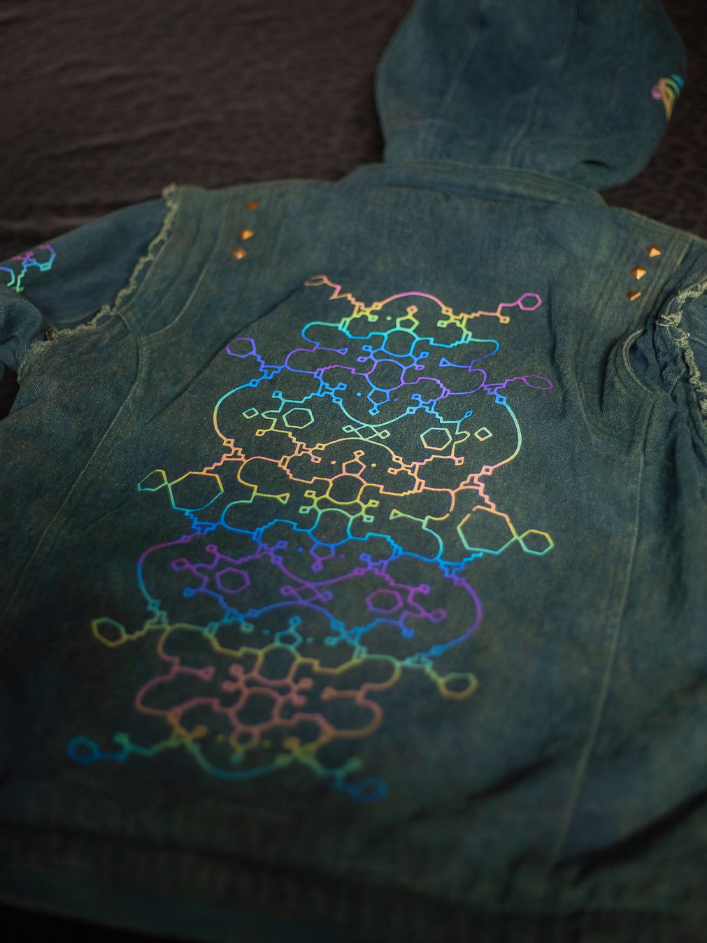 Jacket Men / HEMP TWILL Veg Dye Veg Print - Greendigo IKARO floc