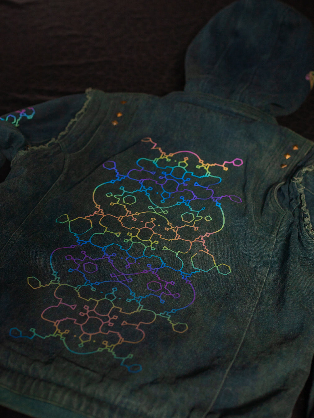 Jacket Men / HEMP TWILL Veg Dye Veg Print - Greendigo IKARO floc