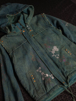 Jacket Men / HEMP TWILL Veg Dye Veg Print - Greendigo IKARO floc