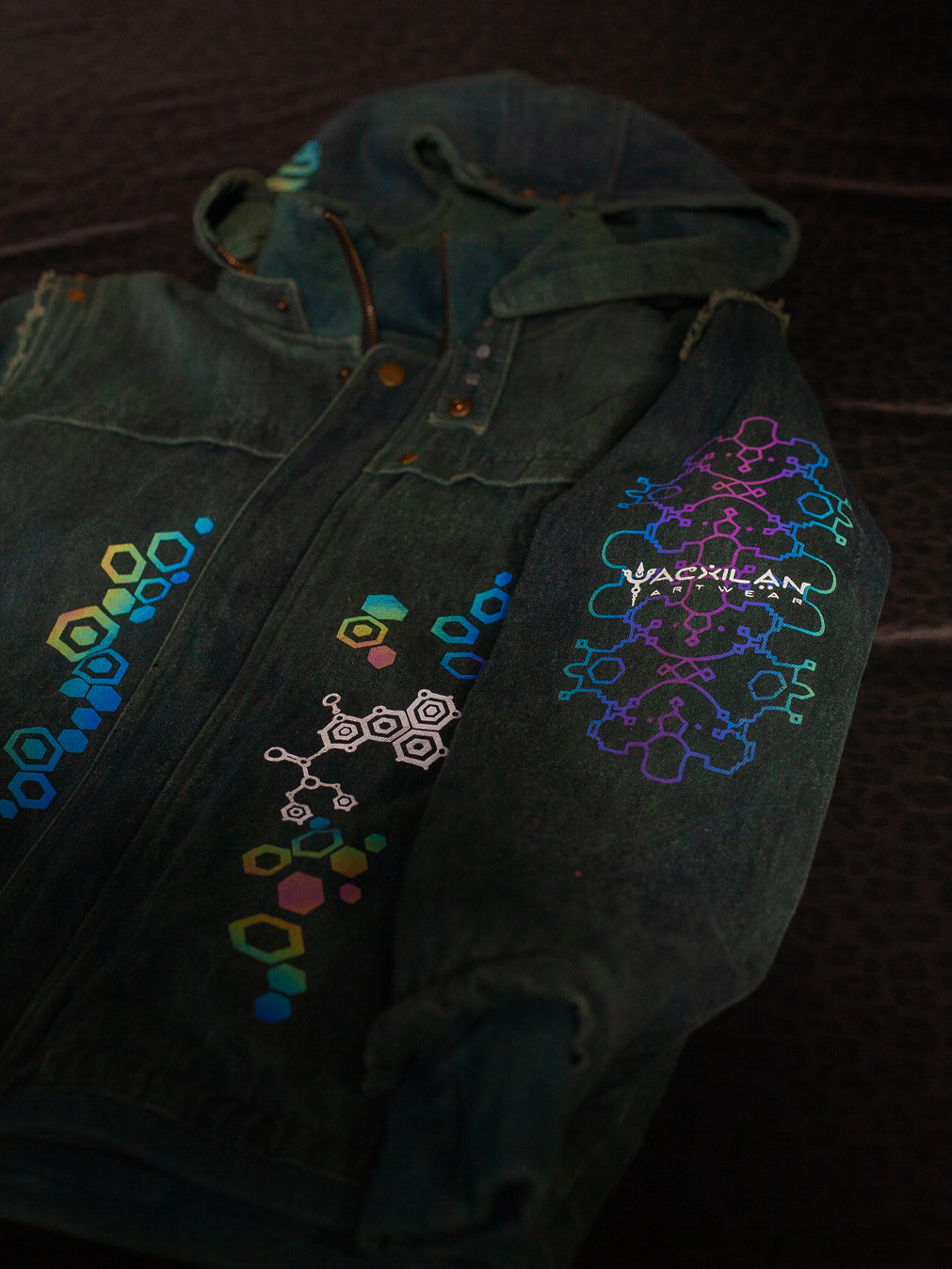 Jacket Men / HEMP TWILL Veg Dye Veg Print - Greendigo IKARO floc