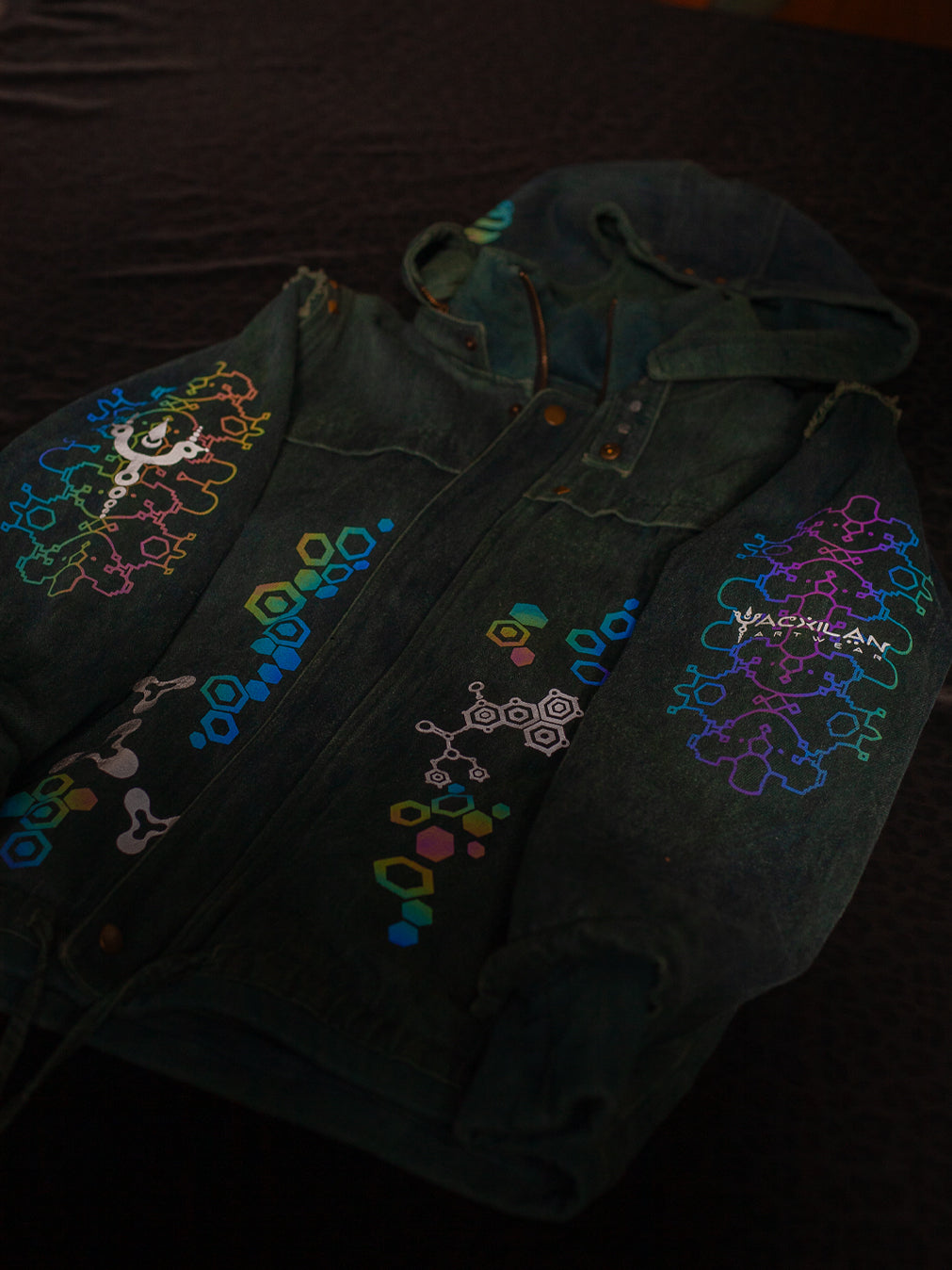 Jacket Men / HEMP TWILL Veg Dye Veg Print - Greendigo IKARO floc