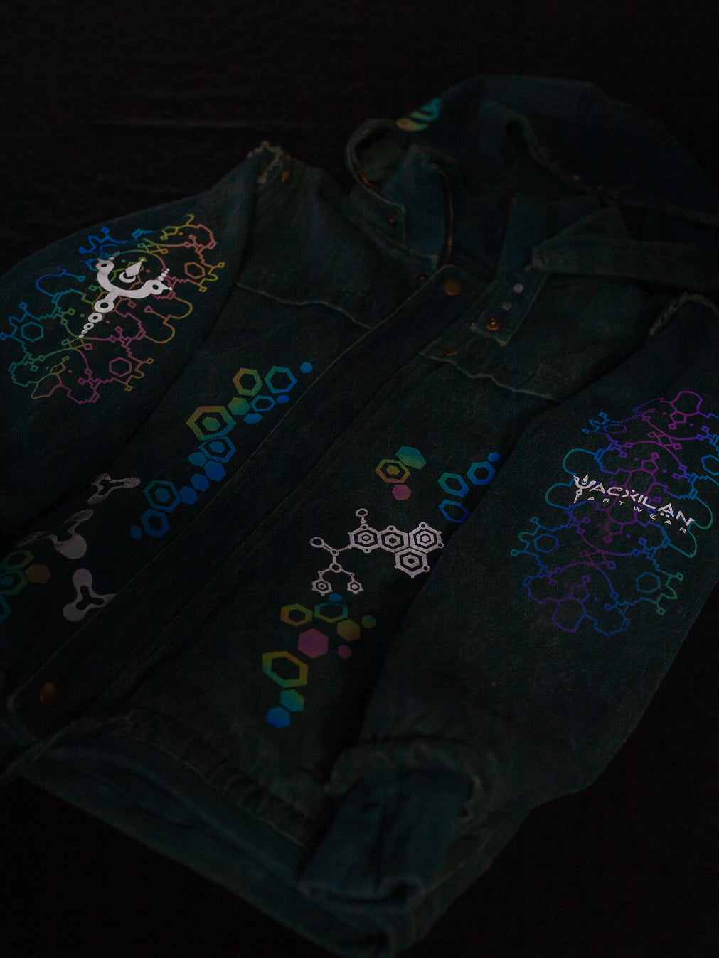 Jacket Men / HEMP TWILL Veg Dye Veg Print - Greendigo IKARO floc