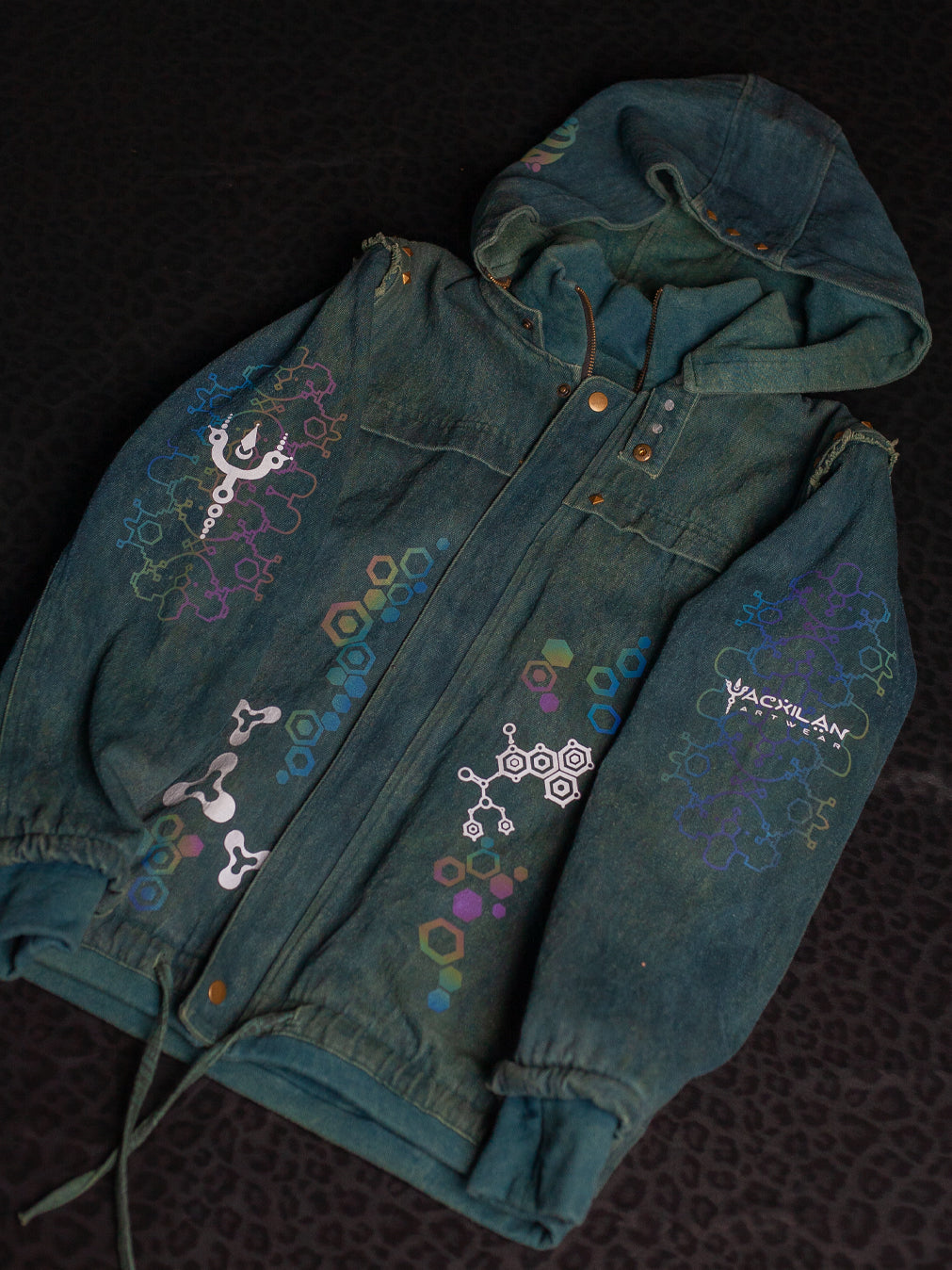 Jacket Men / HEMP TWILL Veg Dye Veg Print - Greendigo IKARO floc