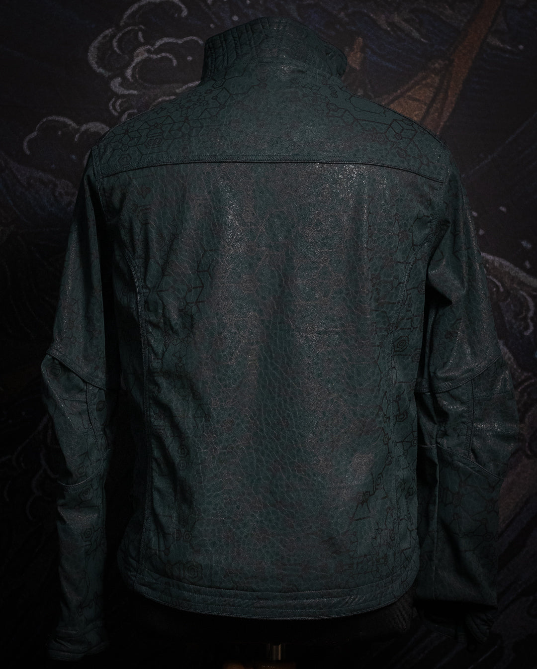 Jacket Men ALIEN / Fake Leather - Bottlegreen Elephant SHAMANKA