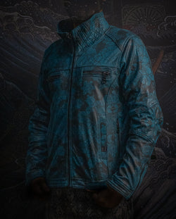 Jacket Men ALIEN / Fake Leather - Teal SHAMANKA