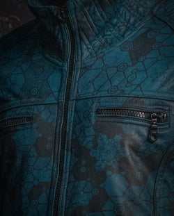 Jacket Men ALIEN / Fake Leather - Teal SHAMANKA