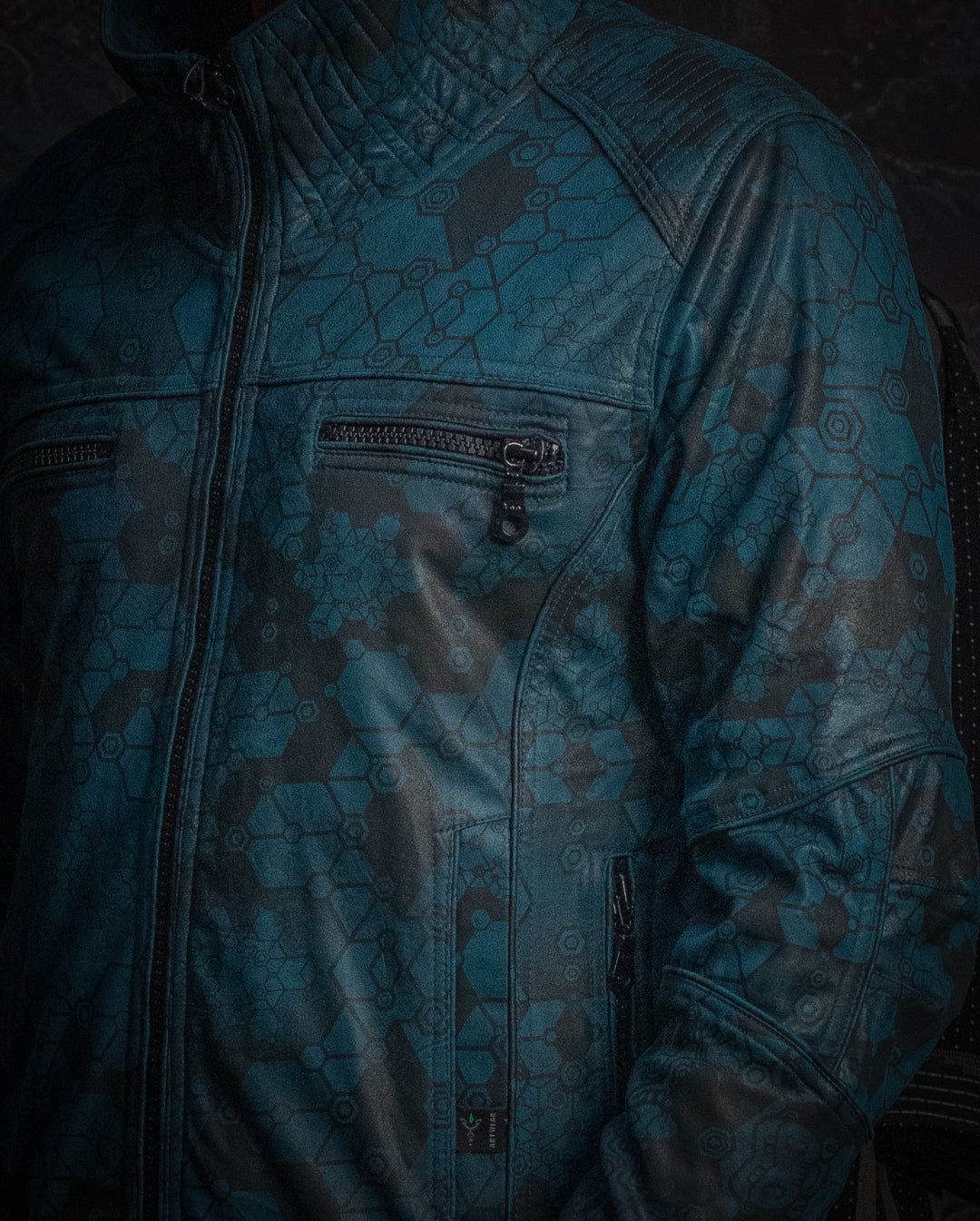 Jacket Men ALIEN / Fake Leather - Teal SHAMANKA