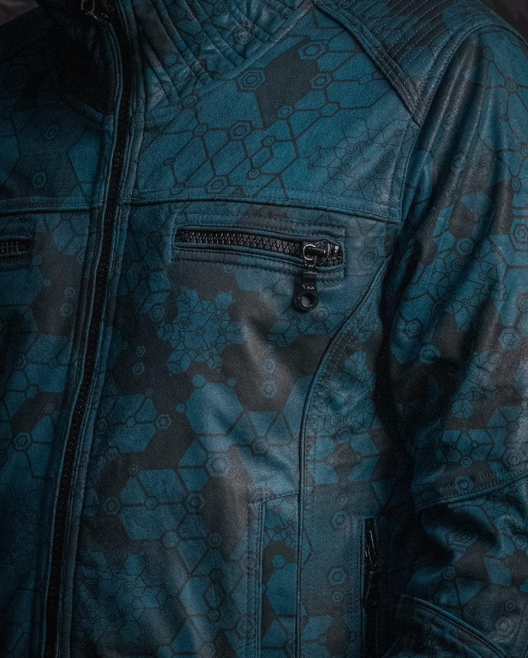 Jacket Men ALIEN / Fake Leather - Teal SHAMANKA