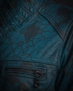 Jacket Men ALIEN / Fake Leather - Teal SHAMANKA