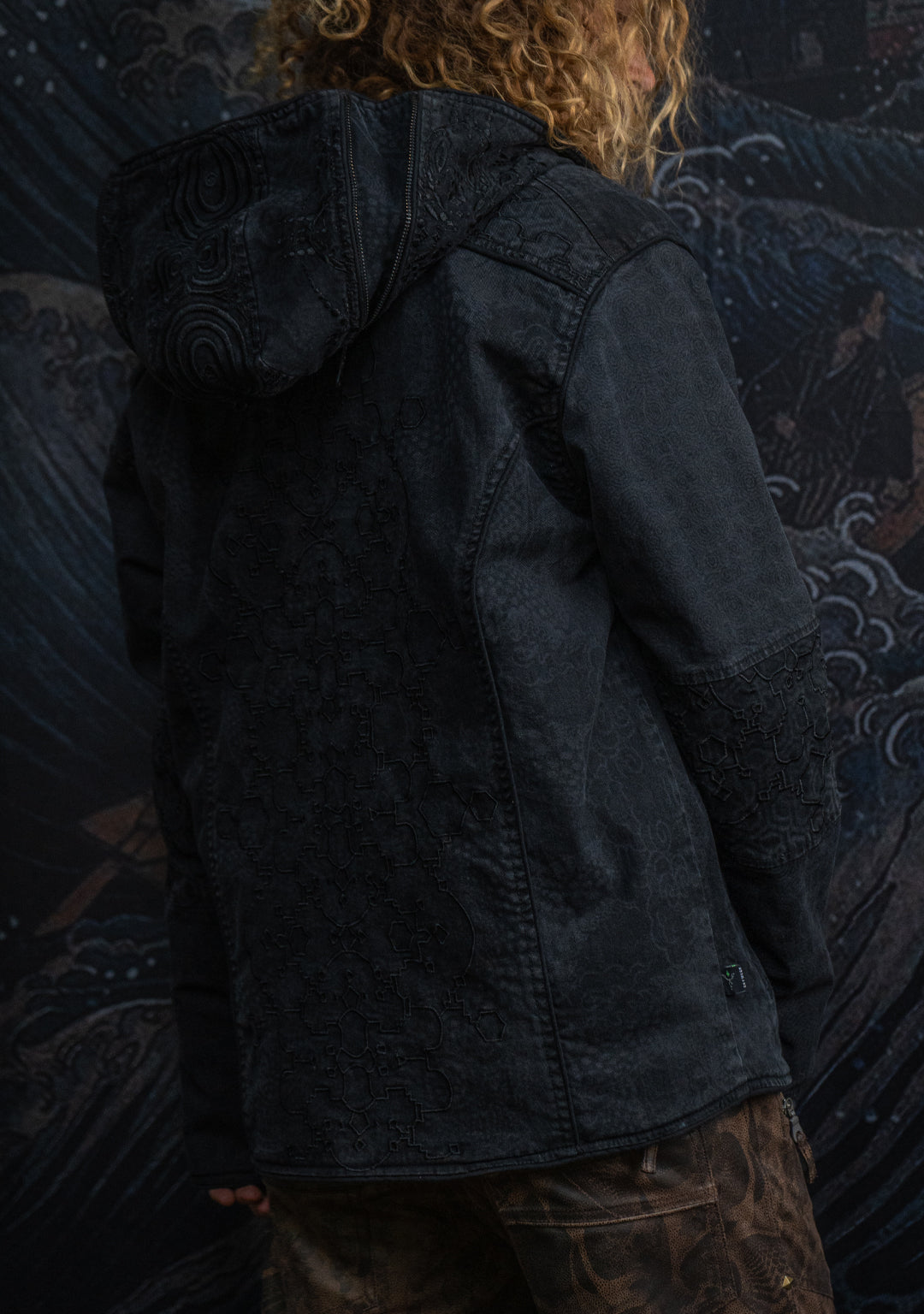 Jacket Men / Denim Stretchy Laser Print Digital Embroidery Stonewashed  - DRAGONS IKARO