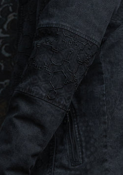 Jacket Men / Denim Stretchy Laser Print Digital Embroidery Stonewashed  - DRAGONS IKARO