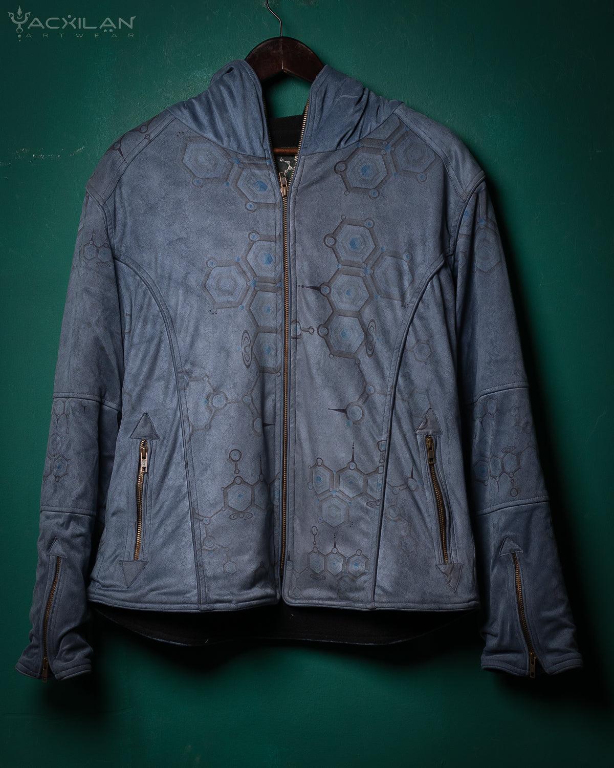 Jacket Men / Fake Leather Swede - Blue LSDNA - Yacxilan Artwear