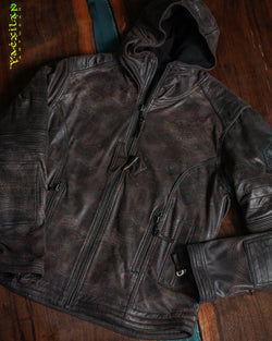 Jacket Men / Fake Leather - Grey PSYCHEDELIKA Snake