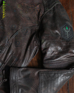 Jacket Men / Fake Leather - Grey PSYCHEDELIKA Snake