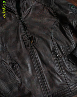 Jacket Men / Fake Leather - Grey PSYCHEDELIKA Snake