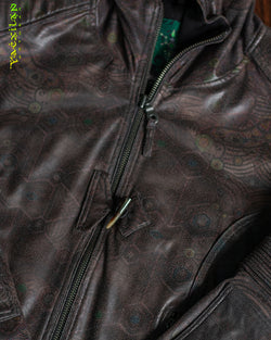 Jacket Men / Fake Leather - Grey PSYCHEDELIKA Snake