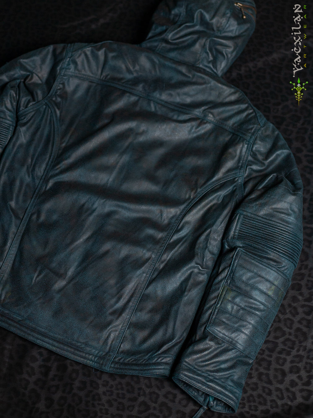 Jacket Men / Fake Leather Ultra FUR - Bottlgreen Snake SANDOKAN