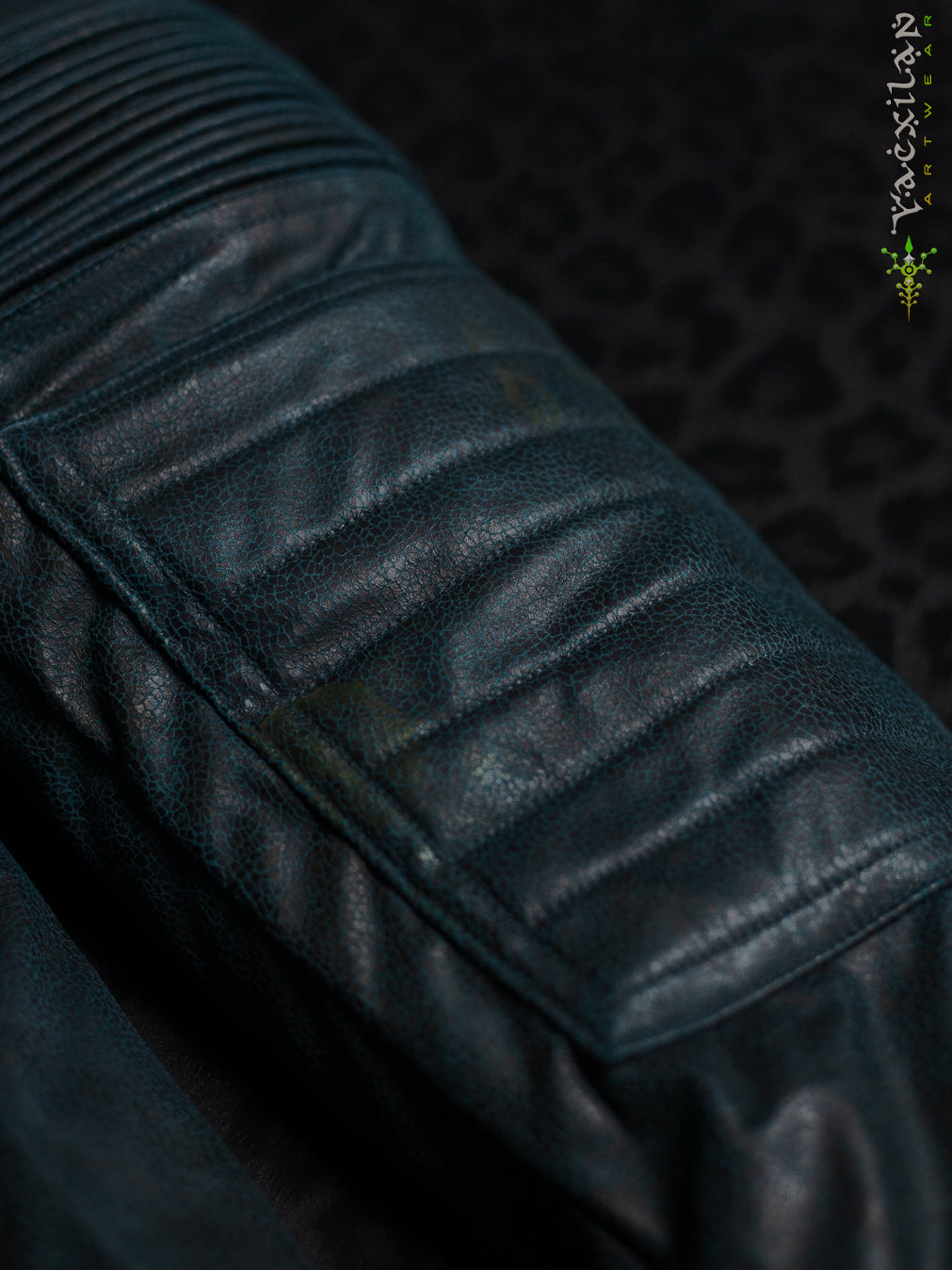 Jacket Men / Fake Leather Ultra FUR - Bottlgreen Snake SANDOKAN