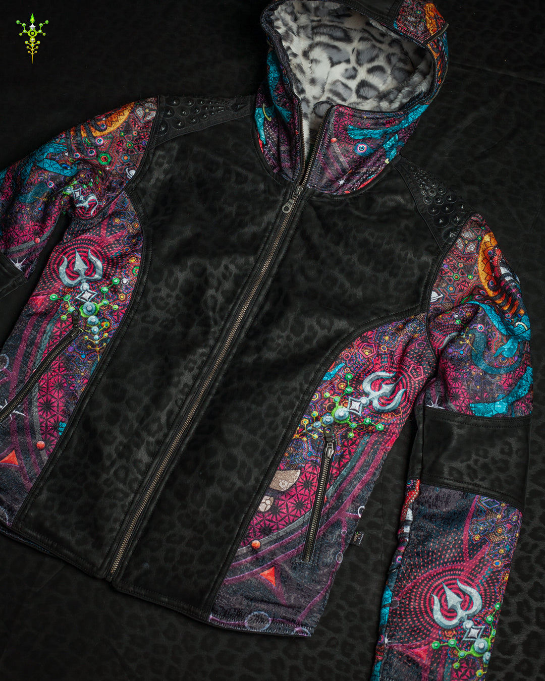 Jacket Men / Textured Satin and Fake Leather  - NATARAJA