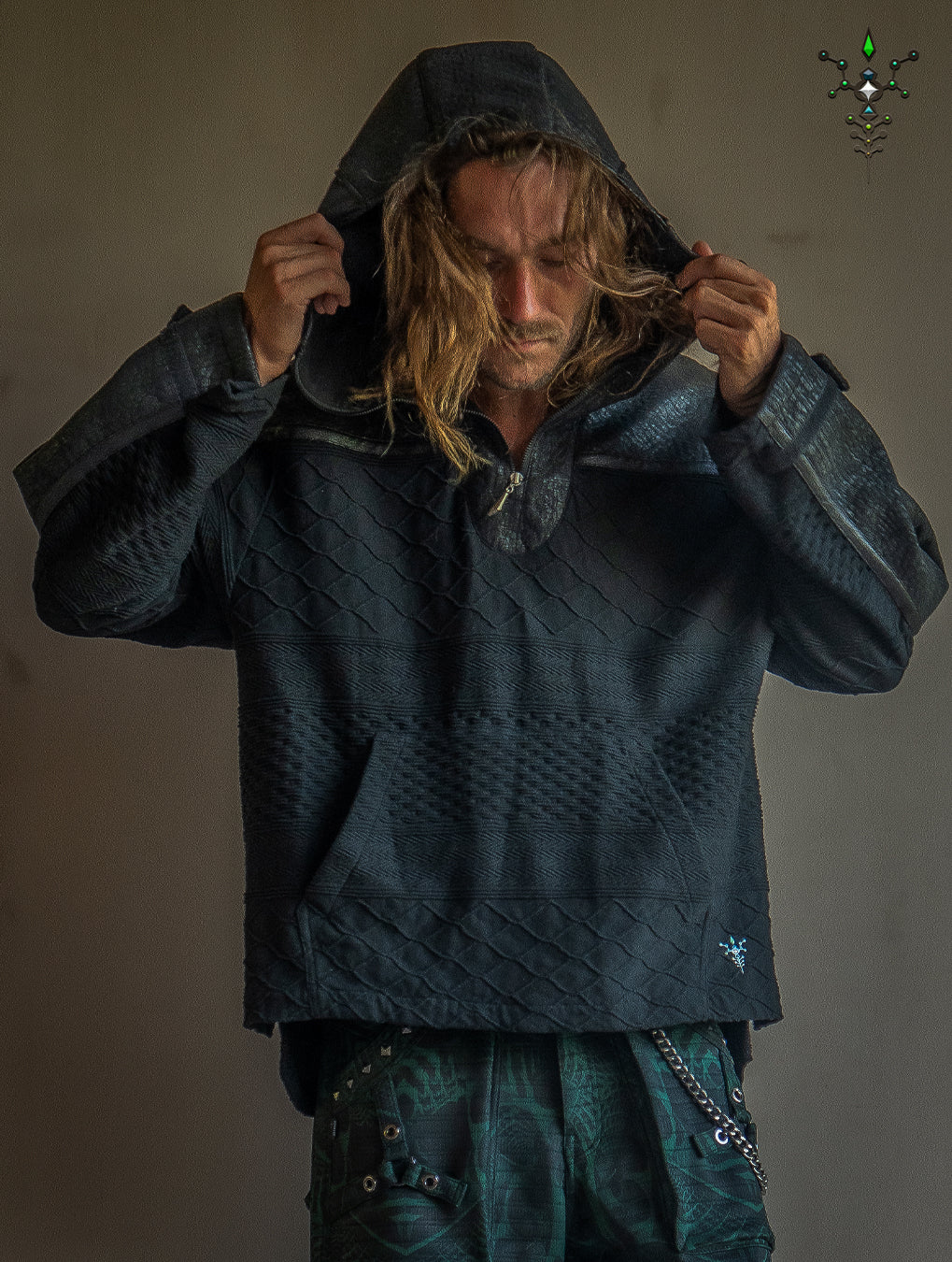 Jacket Men Otom / Woven Cotton and Fake Leather - WOODLAND ELVES