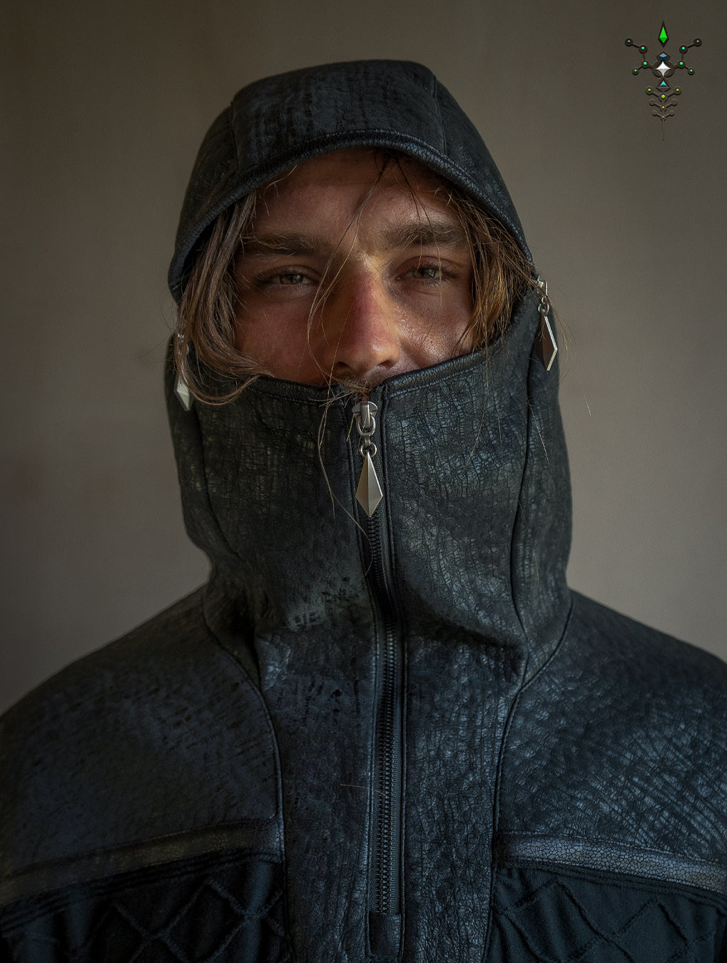 Jacket Men Otom / Woven Cotton and Fake Leather - WOODLAND ELVES