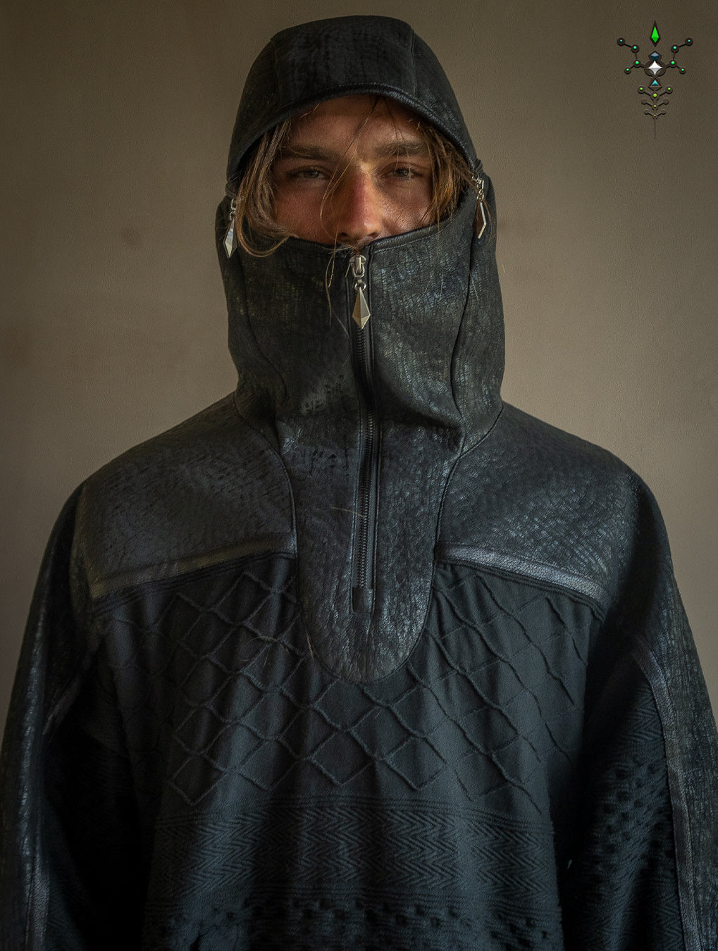 Jacket Men Otom / Woven Cotton and Fake Leather - WOODLAND ELVES