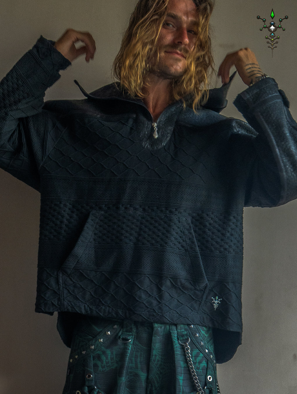 Jacket Men Otom / Woven Cotton and Fake Leather - WOODLAND ELVES