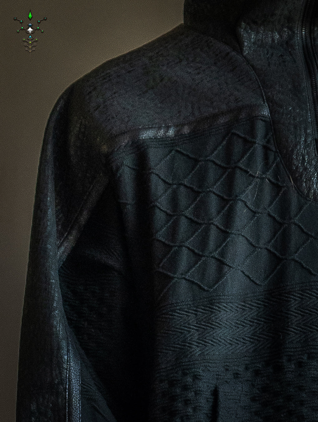 Jacket Men Otom / Woven Cotton and Fake Leather - WOODLAND ELVES