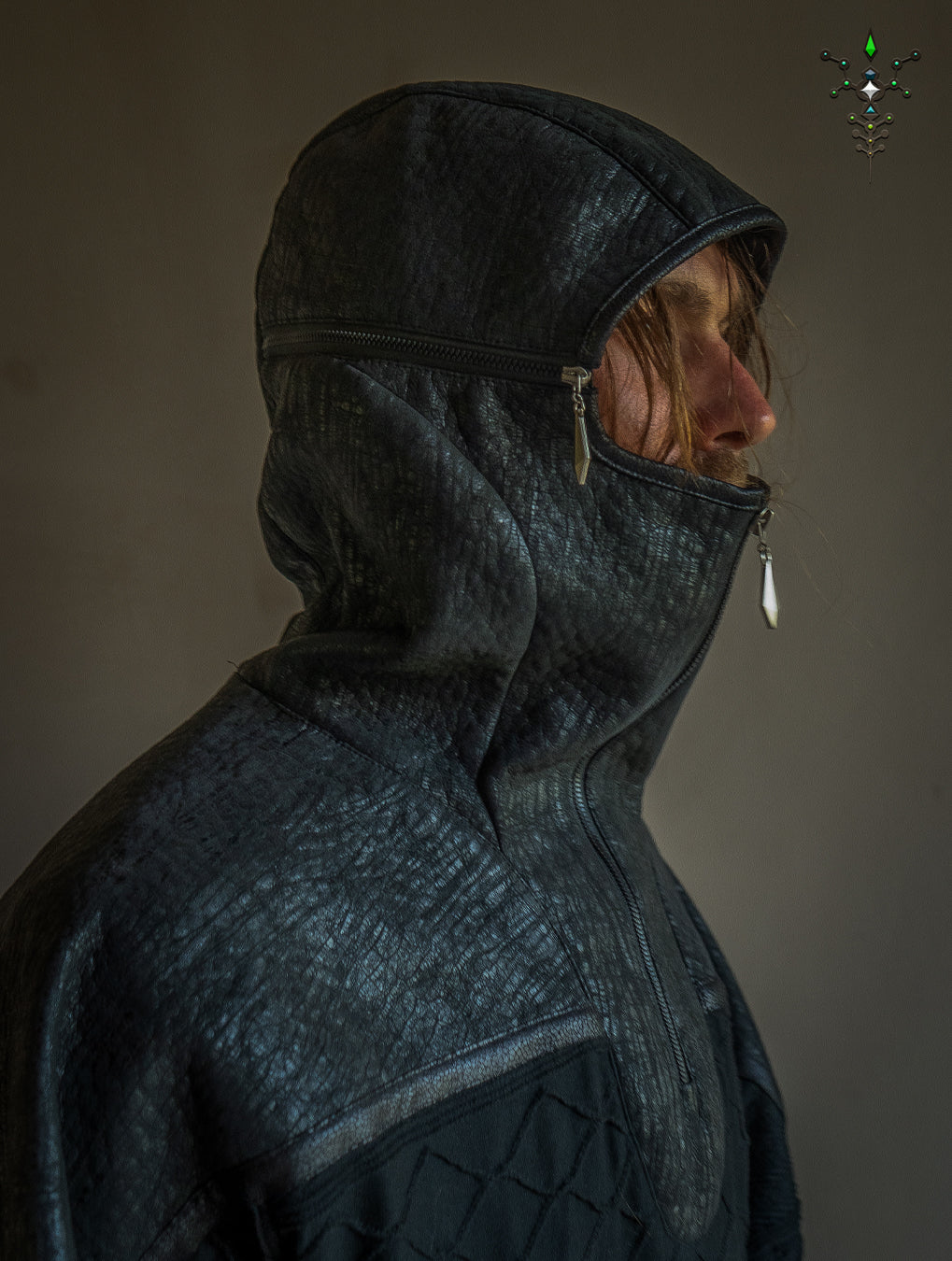 Jacket Otom / Woven Cotton and Fake Leather - WOODLAND ELVES