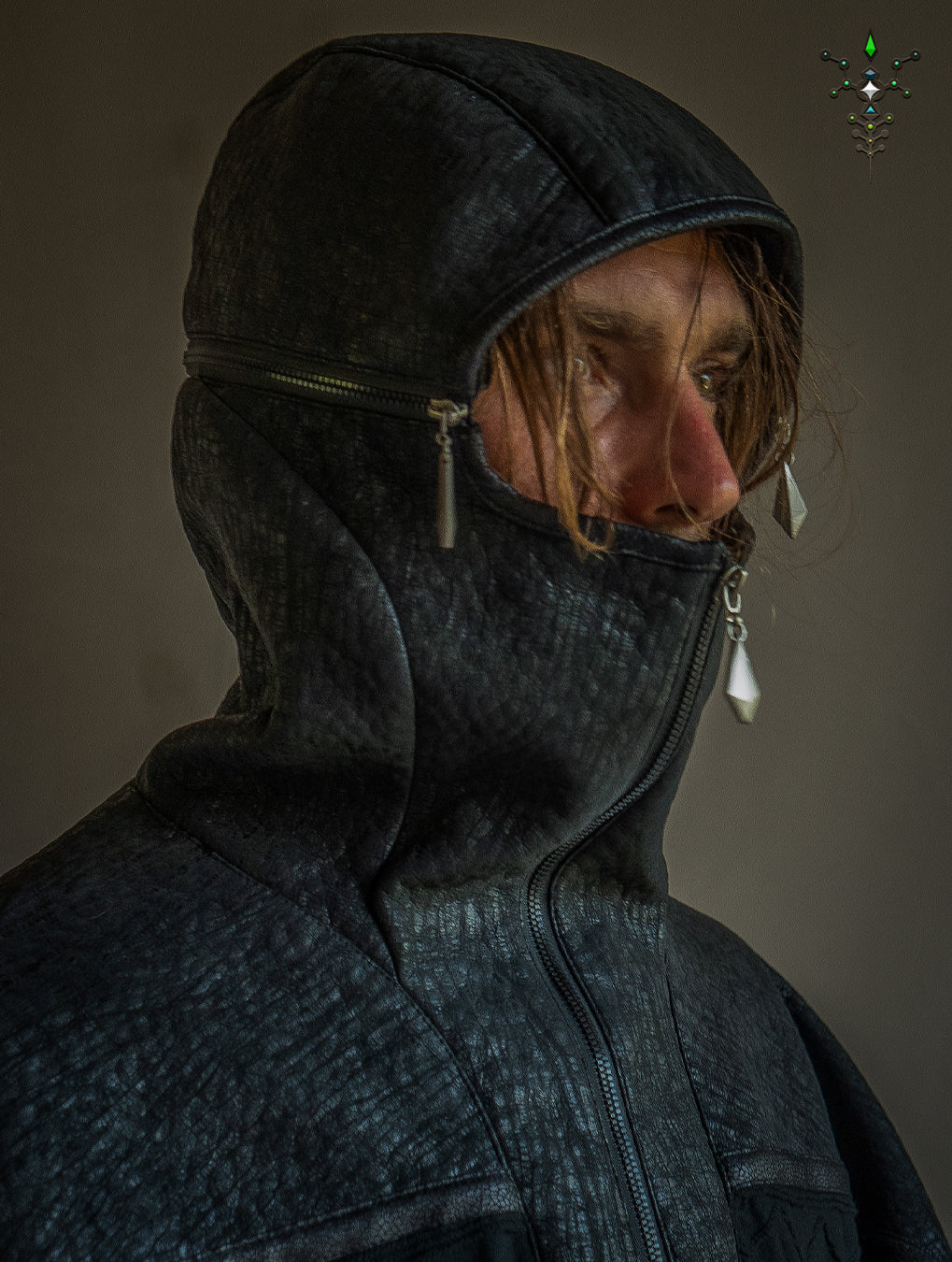 Jacket Otom / Woven Cotton and Fake Leather - WOODLAND ELVES
