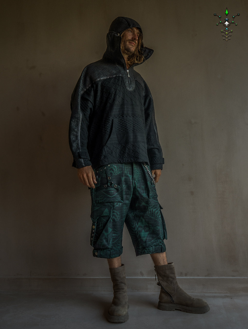 Jacket Men Otom / Woven Cotton and Fake Leather - WOODLAND ELVES