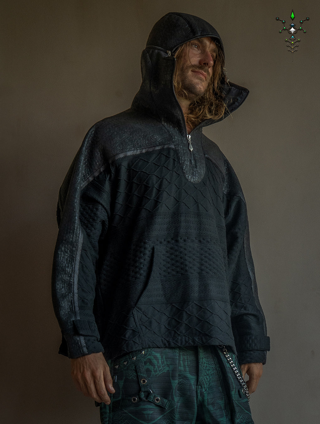 Jacket Otom / Woven Cotton and Fake Leather - WOODLAND ELVES