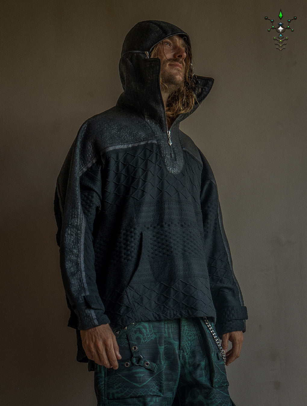 Jacket Otom / Woven Cotton and Fake Leather - WOODLAND ELVES