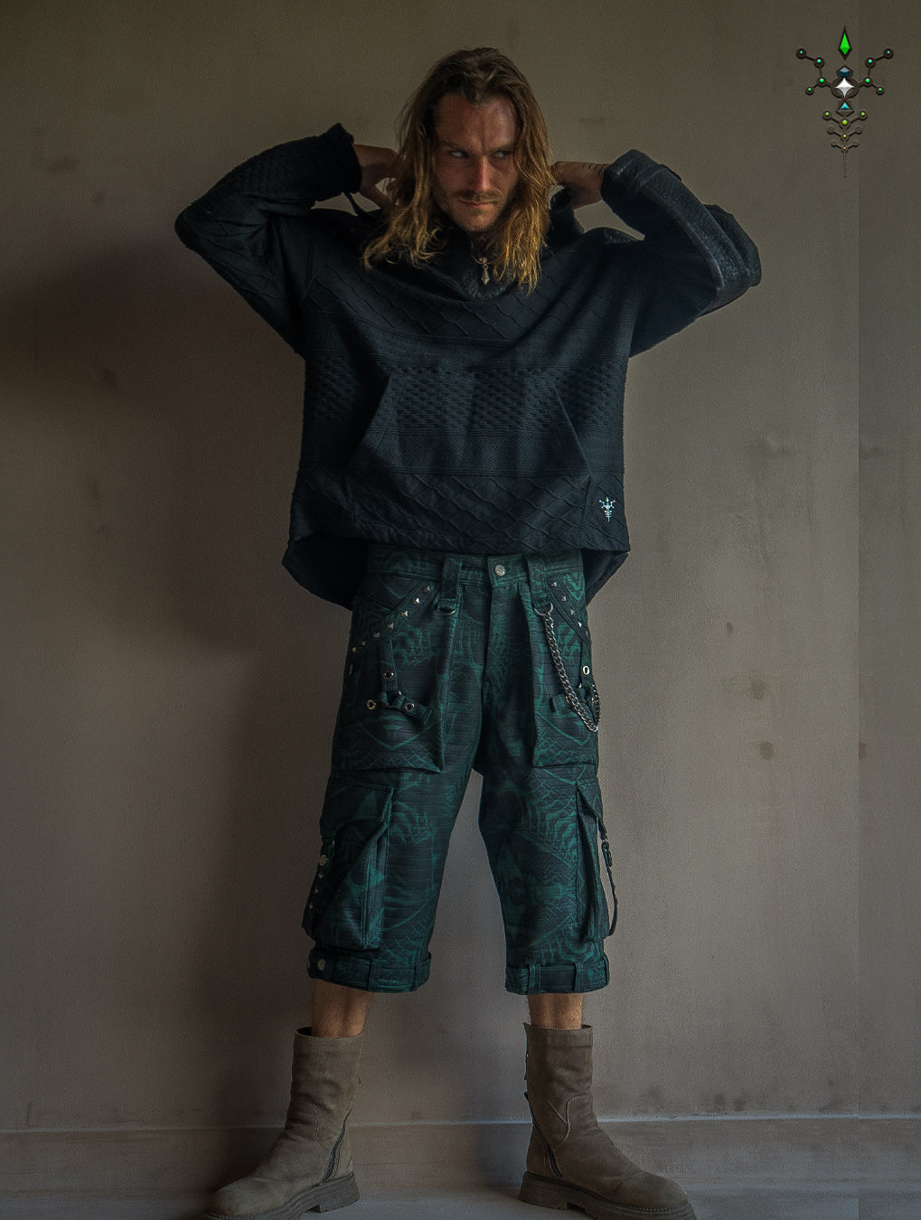 Jacket Men Otom / Woven Cotton and Fake Leather - WOODLAND ELVES