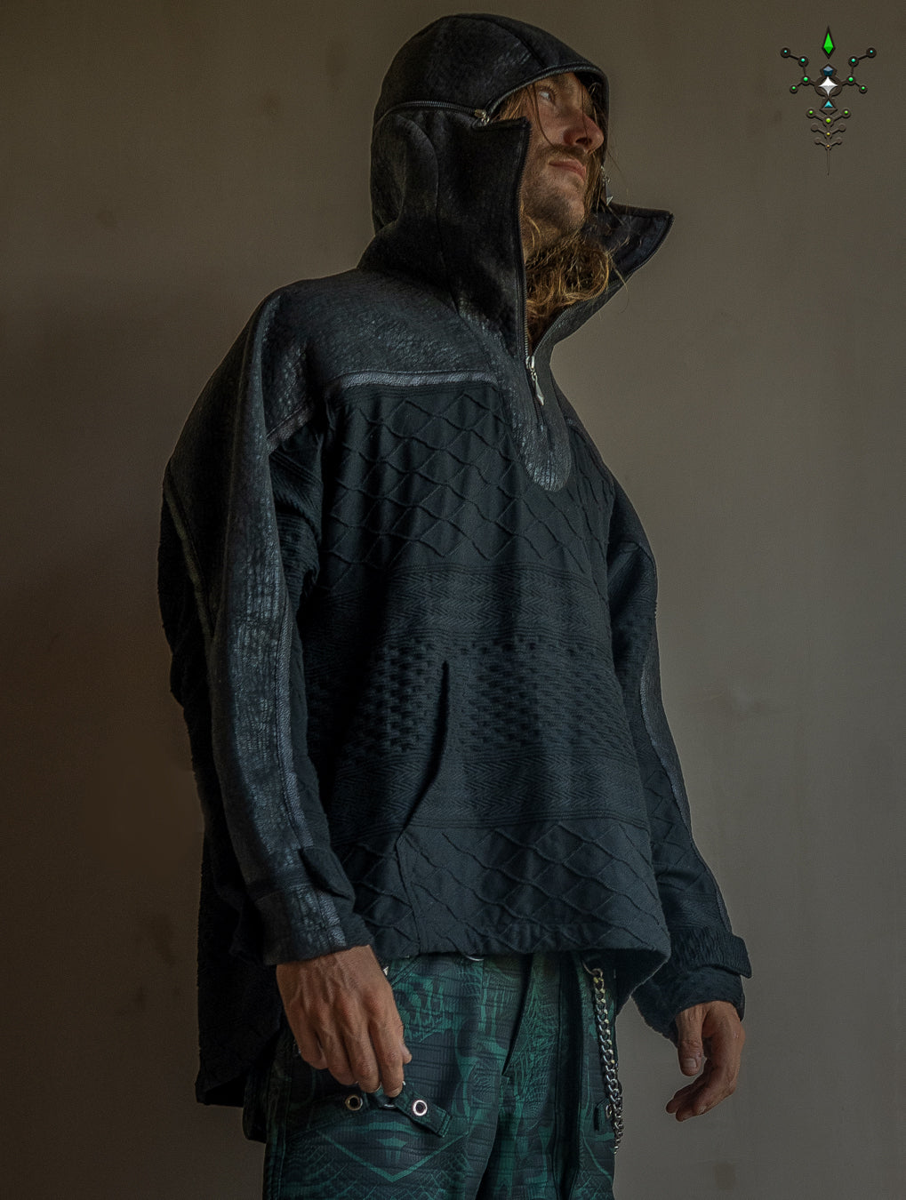 Jacket Otom / Woven Cotton and Fake Leather - WOODLAND ELVES