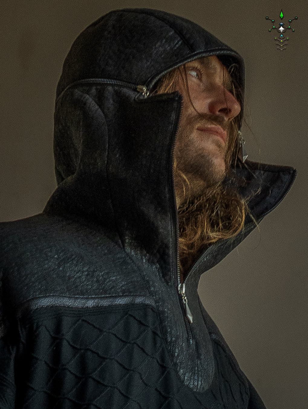 Jacket Otom / Woven Cotton and Fake Leather - WOODLAND ELVES