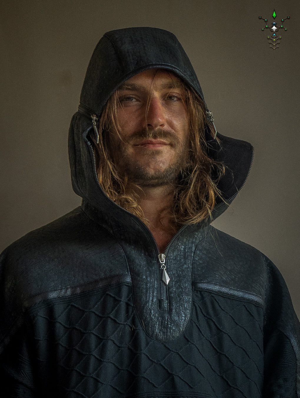 Jacket Otom / Woven Cotton and Fake Leather - WOODLAND ELVES
