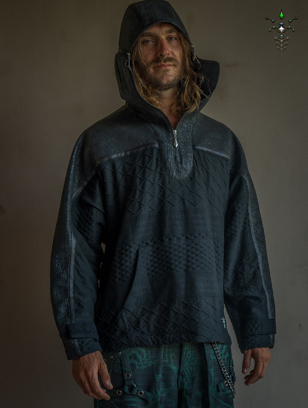 Jacket Men Otom / Woven Cotton and Fake Leather - WOODLAND ELVES